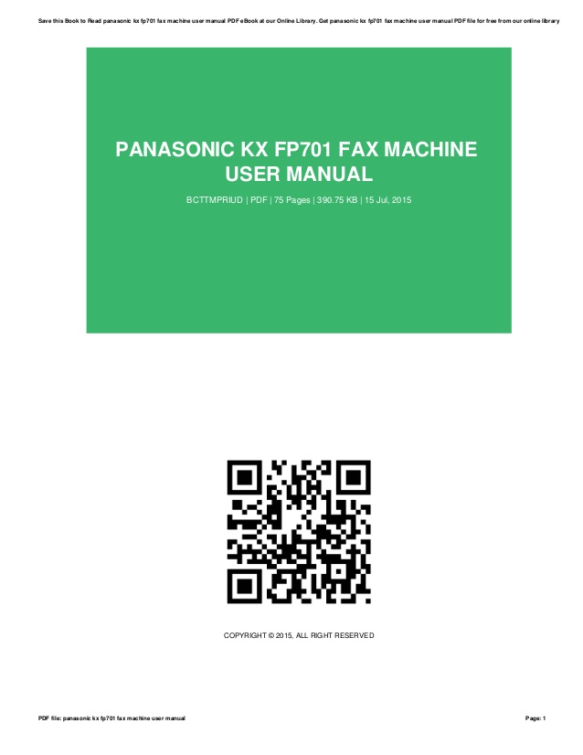 Panasonic kx fp701 user manual download for mac
